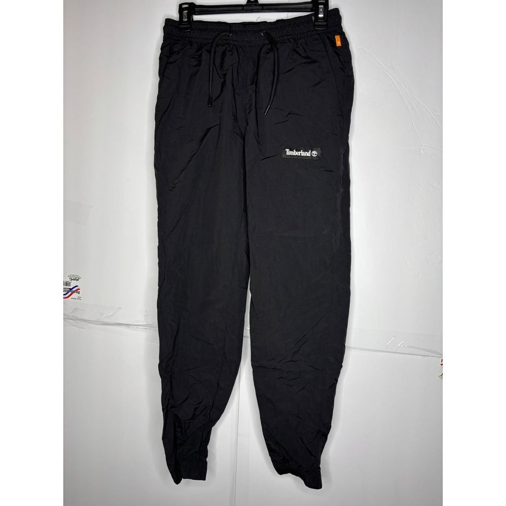 Timberland Mens Nylon Jogger Track‎ Pants Black Elastic Waist Small